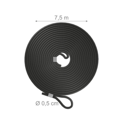 Black rubber rope in a set of 2