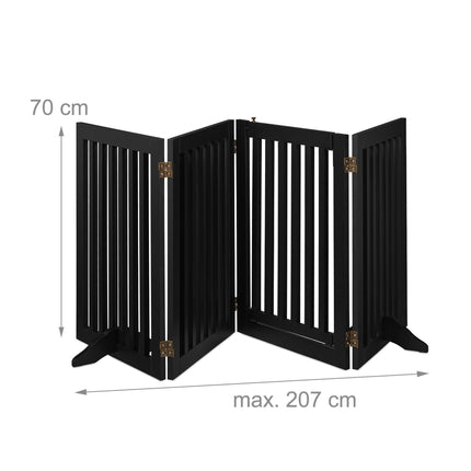 Černá bezpečnostní zábrana s dvířky 70 cm