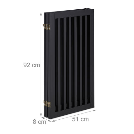 Černá bezpečnostní zábrana s dvířky 92 cm