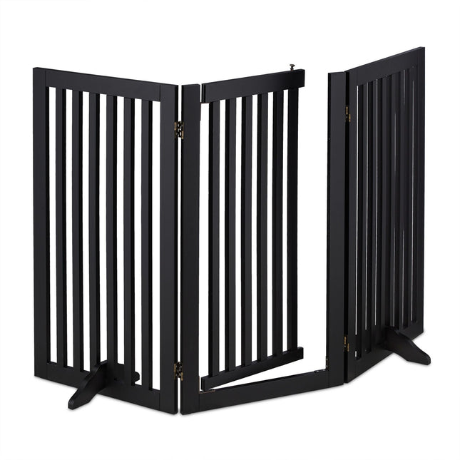 Černá bezpečnostní zábrana s dvířky 92 cm