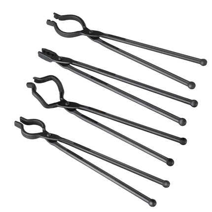 Blacksmith Forge Tongs Set, 4-Pc 18 in Carbon Steel