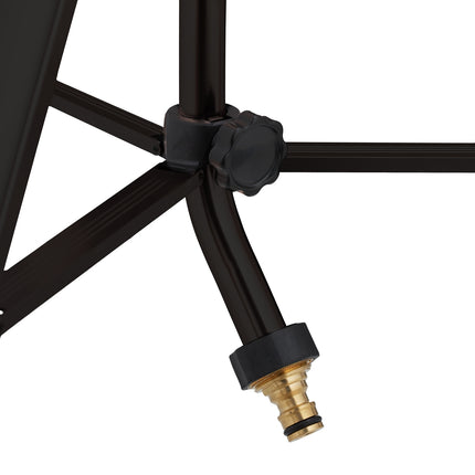 Black sprinkler with metal stand