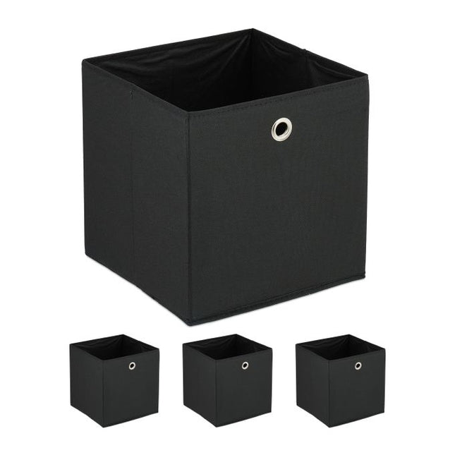 Černý úložný box - 4 ks