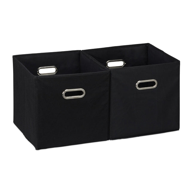 Černý úložný box, sada 2 ks