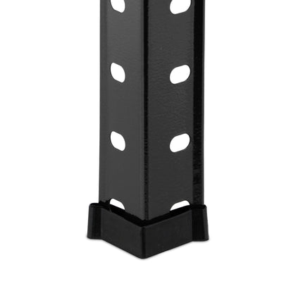 Černý pevný regál se 4 patry