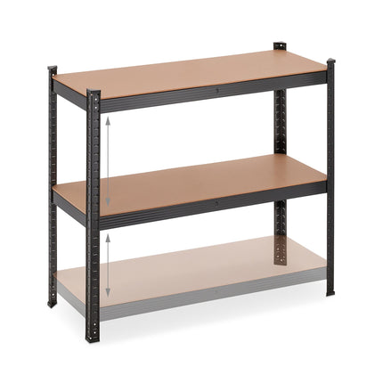 Black sturdy shelves with 5 levels