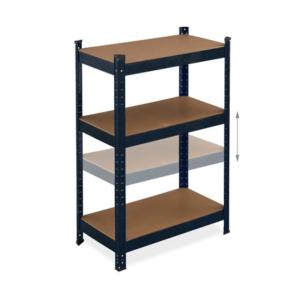 Černý pevný regál s 5 patry