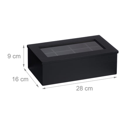 Black tea box with 8 compartments