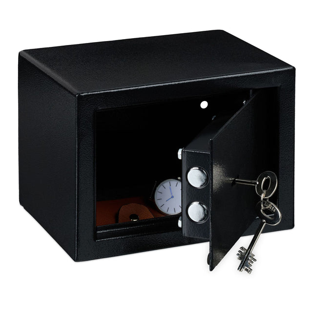 Zwarte wandkast met sleutel