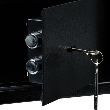 Black wall cabinet with key