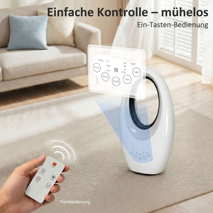 Bezlopatkový věžový ventilátor, tichý 36dB, oscilace 60, dálkové ovládání