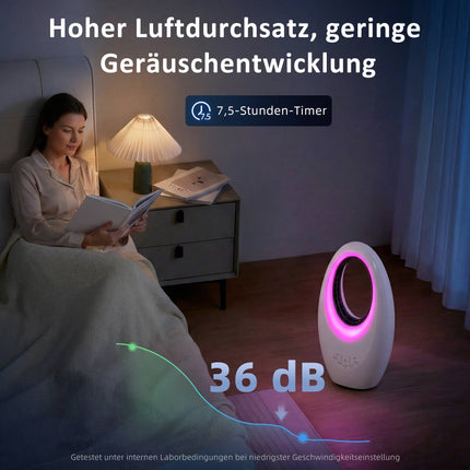 Bezlopatkový věžový ventilátor, tichý 36dB, oscilace 60, dálkové ovládání