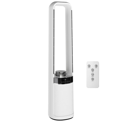 Bezlopatkový věžový ventilátor s dálkovým ovládáním, oscilace 45, časovač