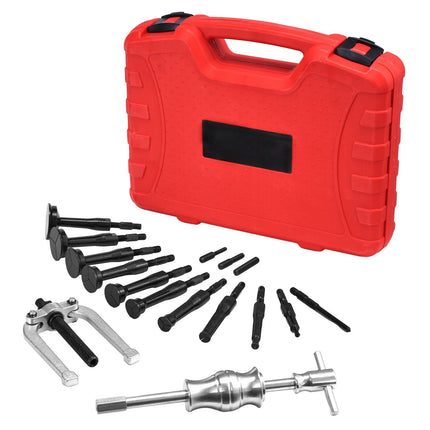Blind Hole Bearing Puller Kit – 16-Piece Slide Hammer, 10 Collets