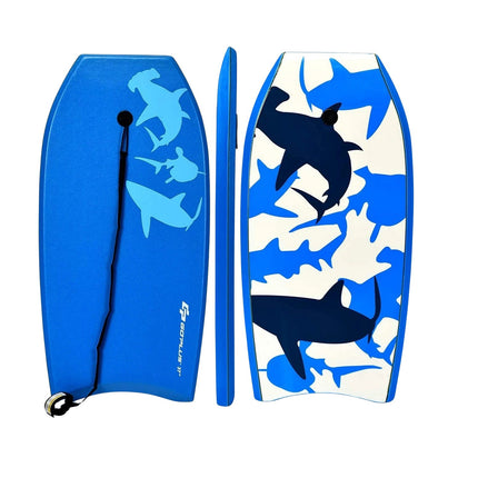 Blaues Bodyboard 83x47x5,5 cm mit Sicherheitsleine