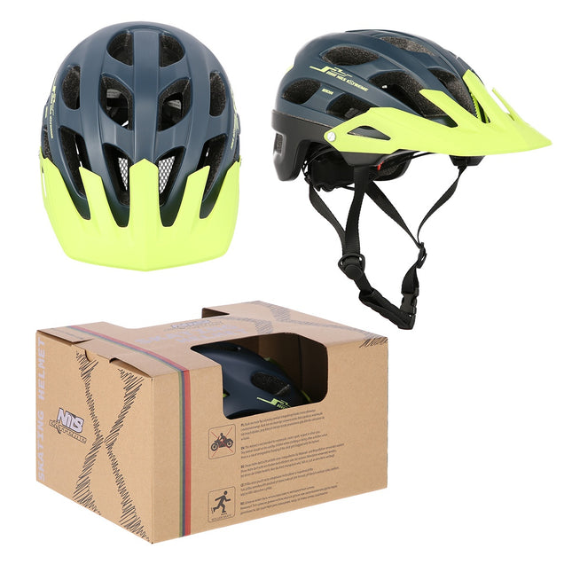 Cyklistická helma modro-zelená, velikost L (55-61cm)