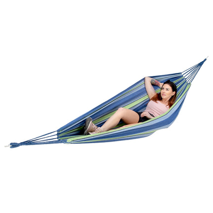 Houpací síť modro-zelená, šířka 120cm, bavlna-polyester