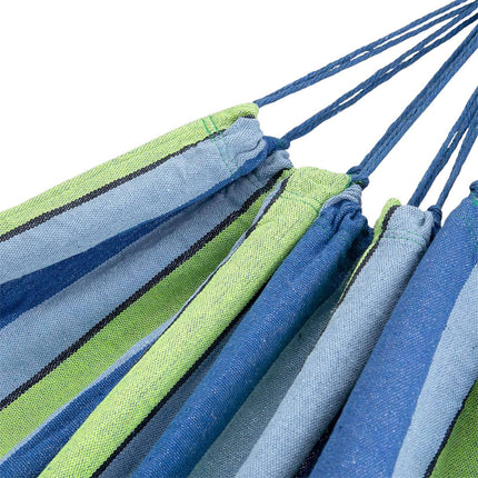 Houpací síť modro-zelená, šířka 120cm, bavlna-polyester