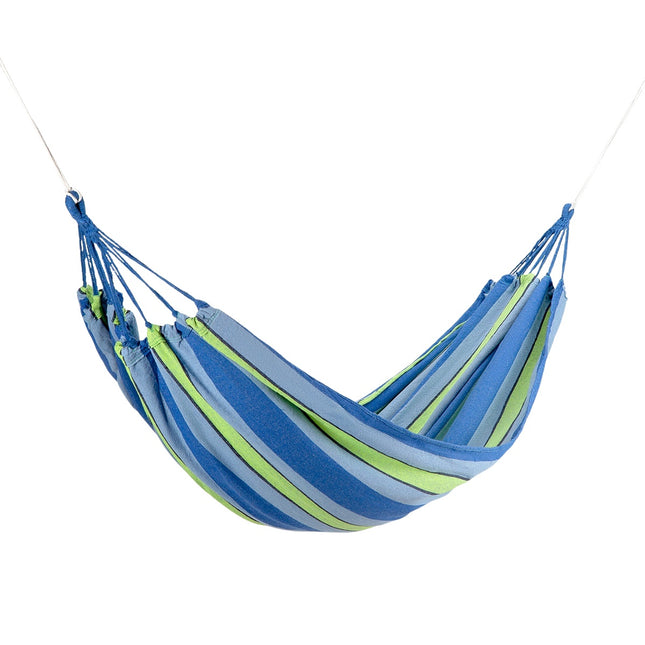 Houpací síť modro-zelená, šířka 120cm, bavlna-polyester