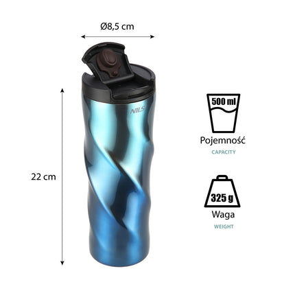 Termohrnek modrý, 22 oz, izolovaný
