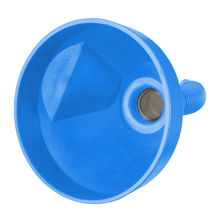 Blauer Trichter mit Schlauch