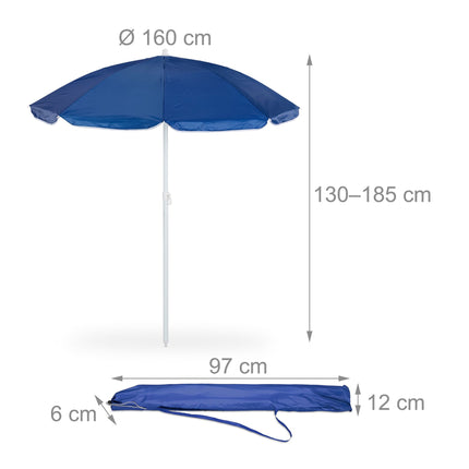 Slunečník modrý 160 cm