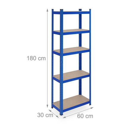 Blaues stabiles Regal mit 5 Ebenen