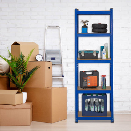 Blaues stabiles Regal mit 5 Ebenen