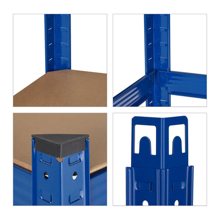 Blaues stabiles Regal mit 5 Ebenen