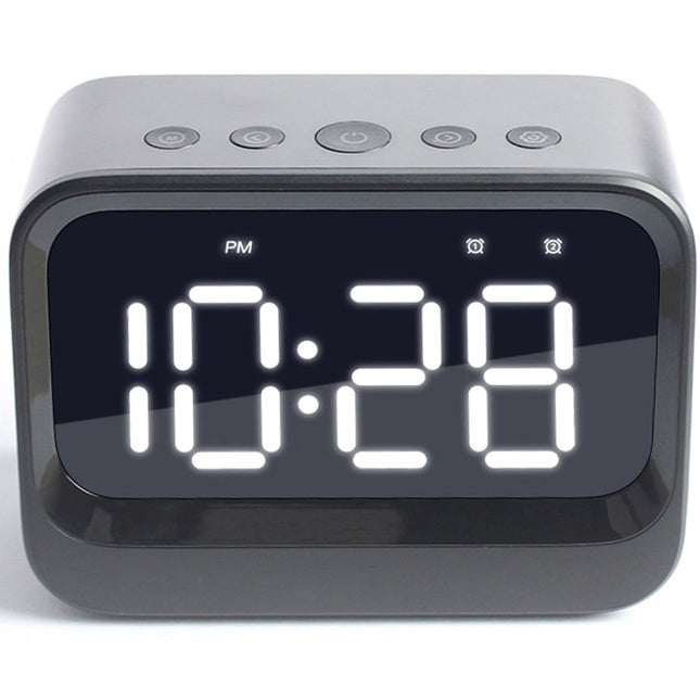 Bluetooth Alarm Clock with Speaker, Dual Alarms, Black