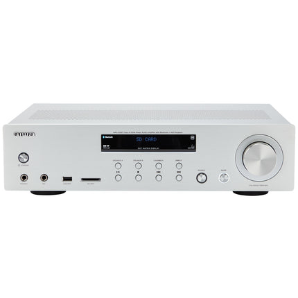 Bluetooth zesilovač, 2x60W RMS, stříbrné provedení