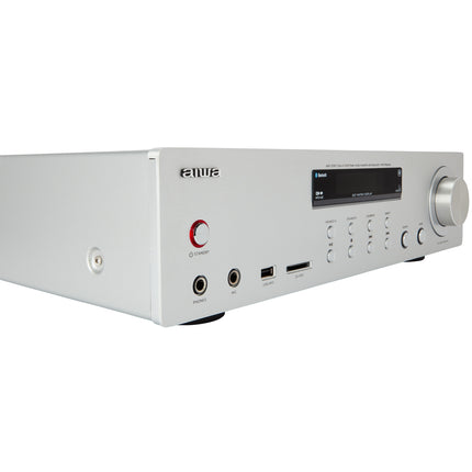 Bluetooth zesilovač, 2x60W RMS, stříbrné provedení