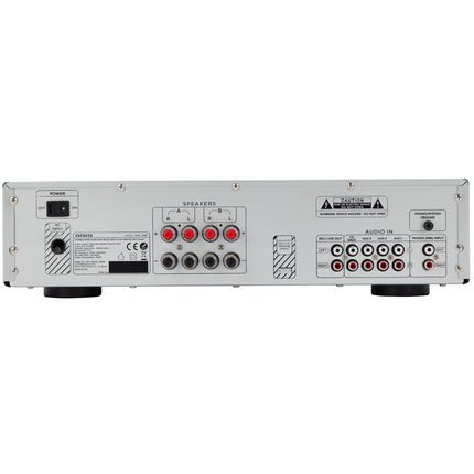 Bluetooth zesilovač, 2x60W RMS, stříbrné provedení