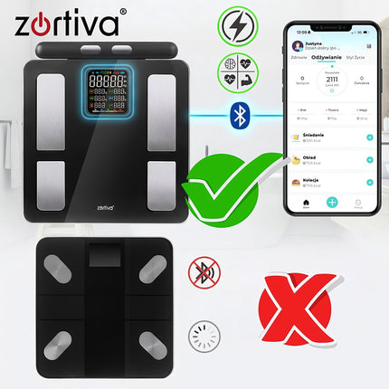 Bluetooth osobní váha s analýzou BMI a měřením tuku