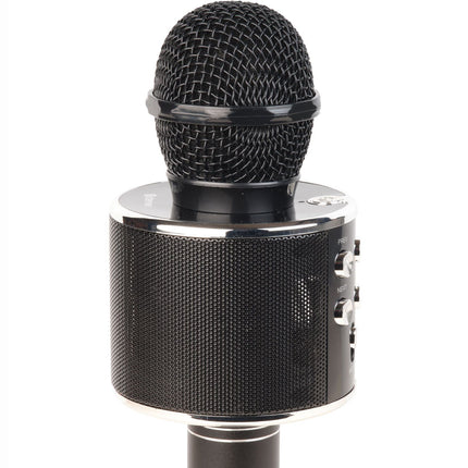 Bluetooth karaoke mikrofon s vestavěným reproduktorem. Černý