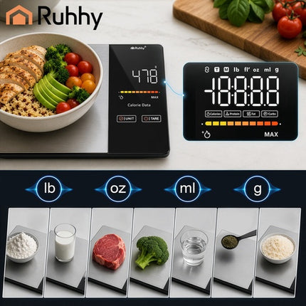 Bluetooth Kitchen Scale, 5kg Capacity, 1g Precision