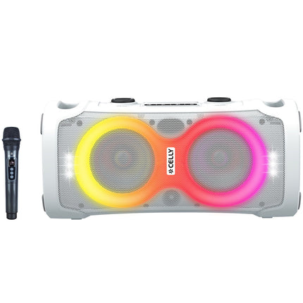 Bluetooth párty reproduktor 45W s bezdrátovým mikrofonem, bílý
