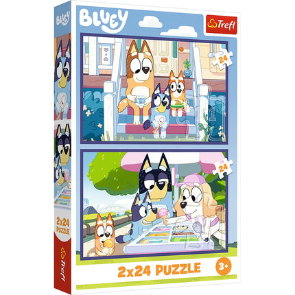 Bluey sada puzzle, 2 x 24 dílků, zábava pro celou rodinu