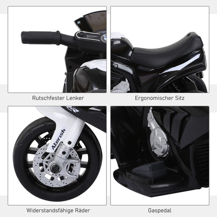 Children's electric motorcycle - black, battery powered, steel