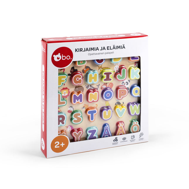 Bo. Educational Wooden Puzzle "Alphabet And Animals" (In Finnish Lang.)