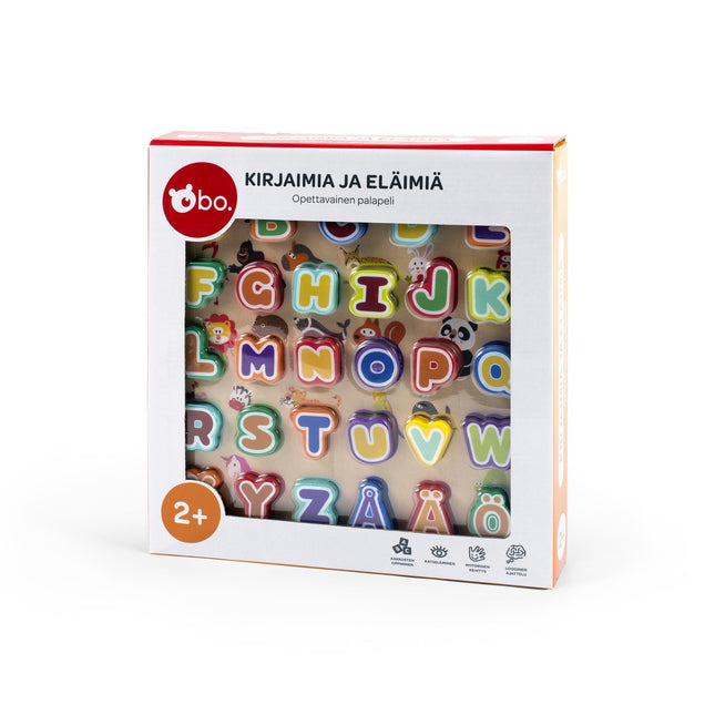 Bo. Educational Wooden Puzzle "Alphabet And Animals" (In Finnish Lang.)