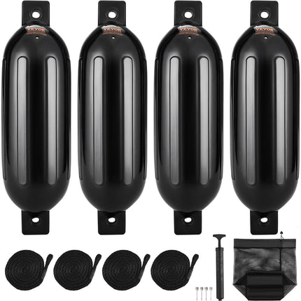 Boat Fenders, 4-Pack Inflatable PVC 6.5 x 23 in