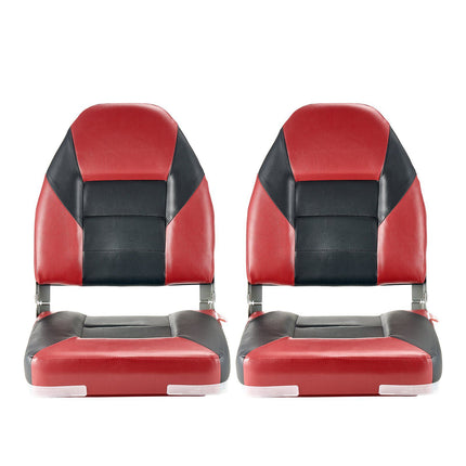 Boat Seat 2-Pack, High-Back Folding, Waterproof PVC