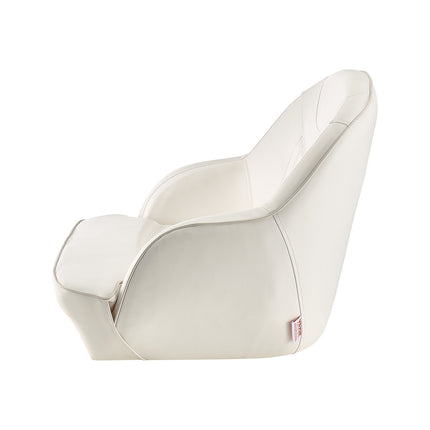 Boat Seat, Captain Bucket, Low-Back, Waterproof PVC, White