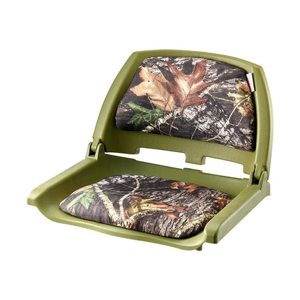 Boat Seat, Folding Low-Back, Cushioned PU, Camouflage