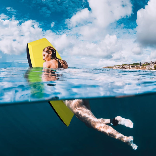 Bodyboard lehká plavecká deska s jádrem EPS a povrchem XPE pro děti i dospělé 106cm žlutá