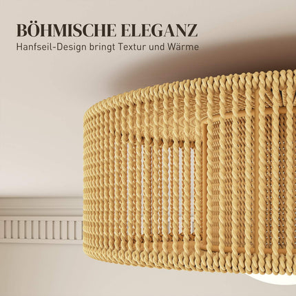 Boho stropní svítidlo se stínidlem z konopného lana, G9 LED, 30cm