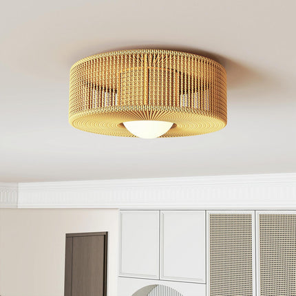 Boho stropní svítidlo se stínidlem z konopného lana, G9 LED, 30cm