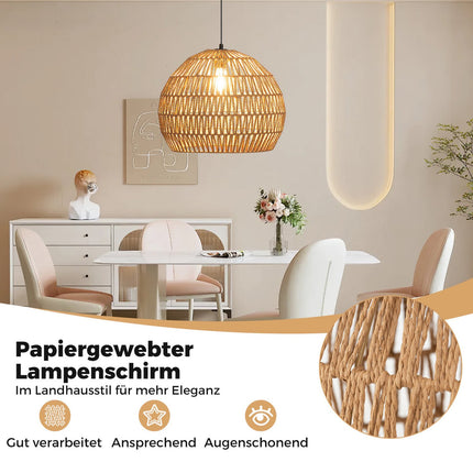 Boho závěsné svítidlo, nastavitelná výška, papírové stínidlo