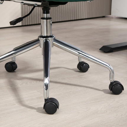 Adjustable Boho office chair with armrests, green swivel